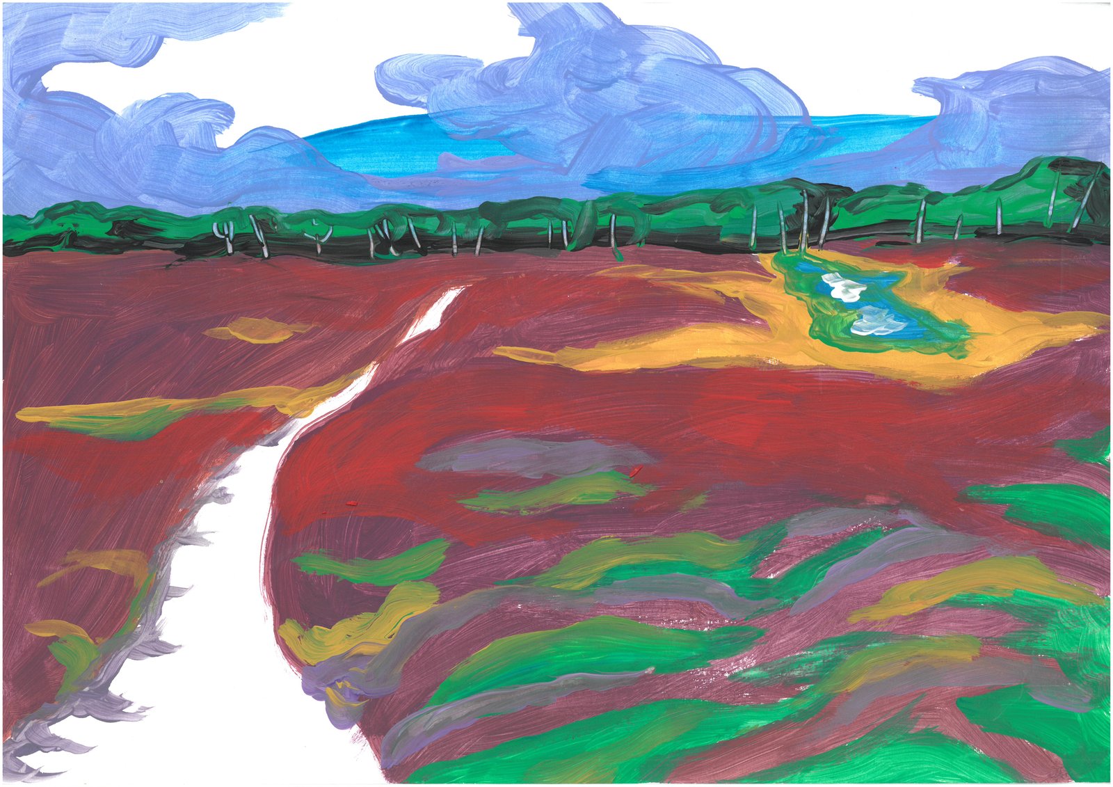 Vřesoviště (tempera)